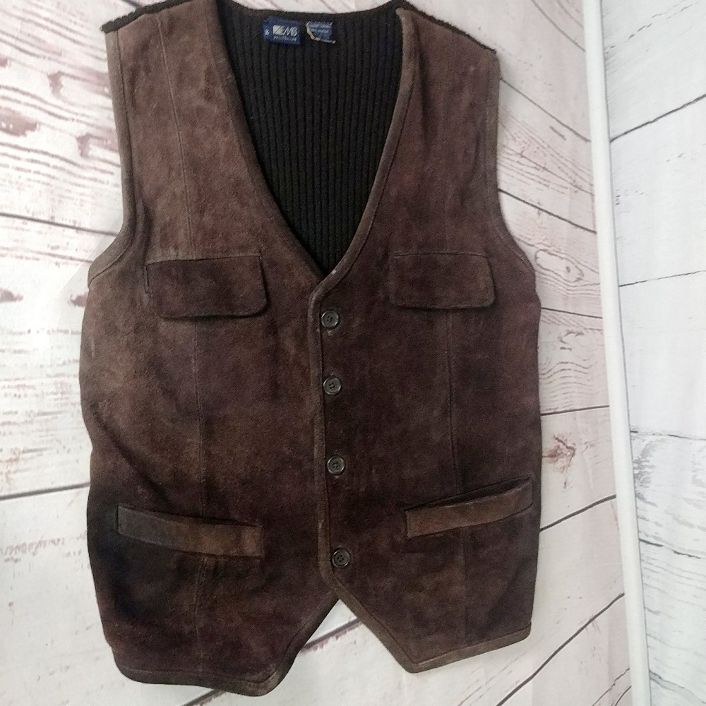 Vintage Mens EMS pour l'homme medium leather vest